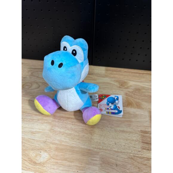 Super Mario ALL STAR COLLECTION Blue Yoshi S Stuffed Toy Plush Doll Japan NEW - Picture 1 of 8
